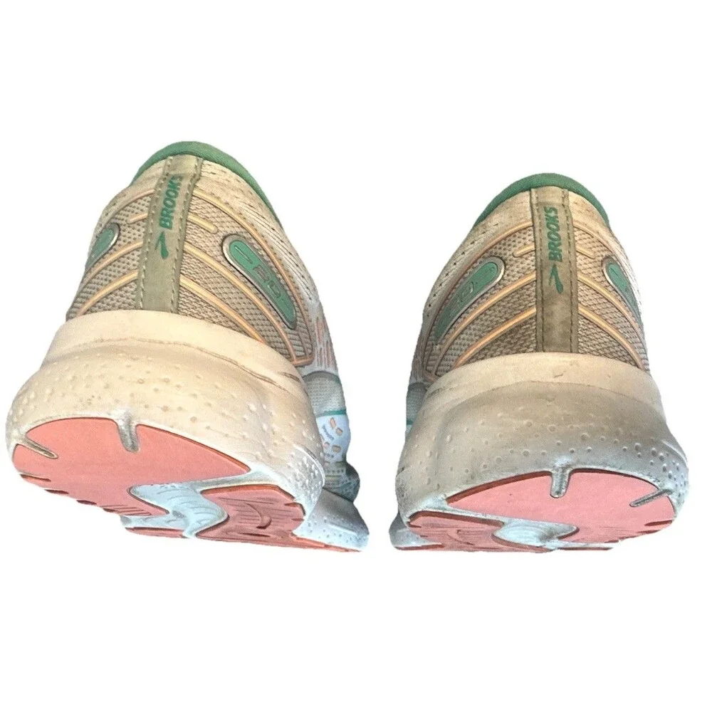 Brooks Glycerin 20 Womens Running Shoes Size 9 Gray Teal Pink Cushion Road